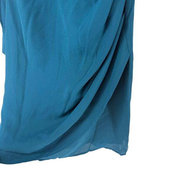 INC Dress Long Sleeve Size XS Mosaic Green Collared Faux Wrap V Neck NEW Draped - Picture 7 of 11